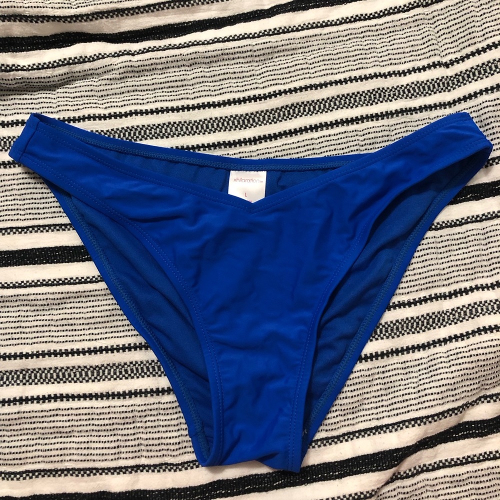 royal blue high cut leg bikini bottoms